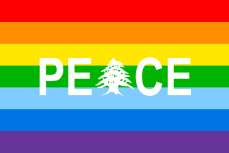 [Lebanese peace flag]